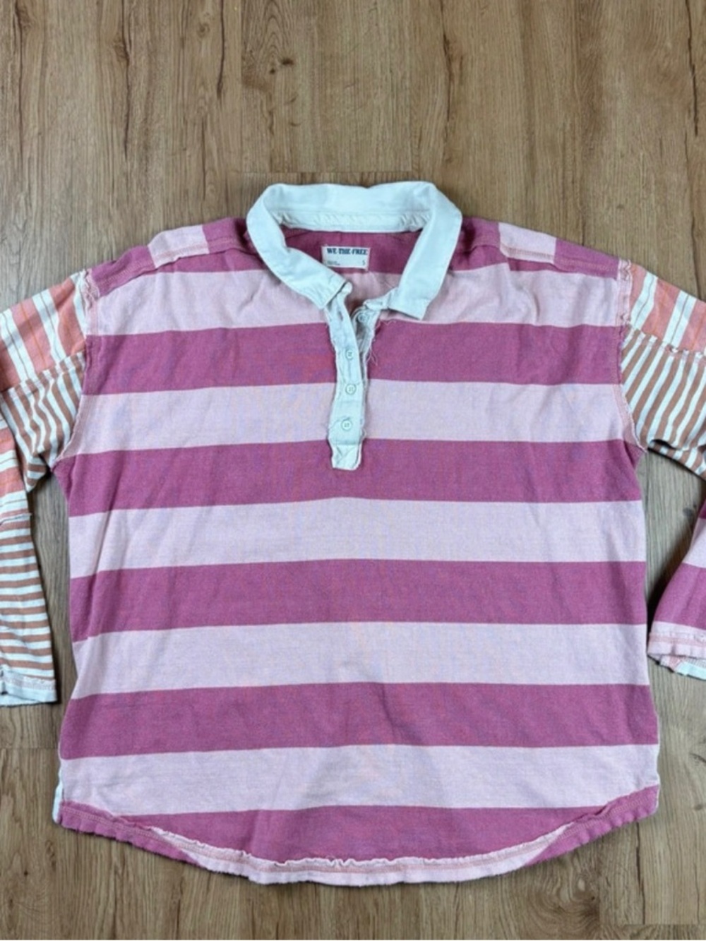 Free People Astor Striped Rugby Polo